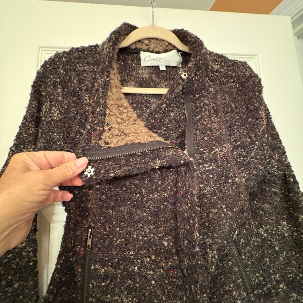 Curio, New York Brown and multicolor Textured Jacket - Picture 3 of 8
